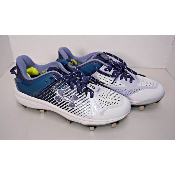 Under Armour Yard Low Metal Baseball Cleats White/Navy Men\'s 7.5 main image 15